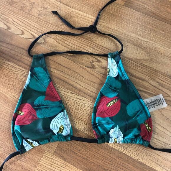 Five-O tropical anthurium triangle bikini top small - Picture 9 of 9
